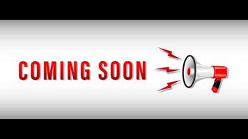 Coming Soon lettering Megaphone background vector