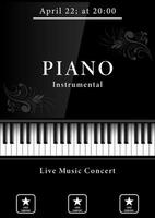 Piano concert realistic vertical poster