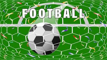 soccer ball in the goal background vector