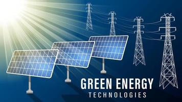 fondo realista del panel solar de energía verde