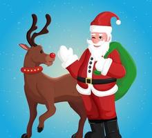 crhistmas reindeer and santa vector