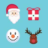 Christmas stickers pack vector