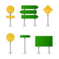 Realistic green street and road signs. City illustration vector. Street traffic sign mockup isolated, signboard or signpost direction mock up image 6 vector
