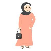 fashionable girl wearing hijab vector