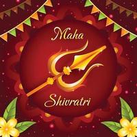 Maha Shivratri Greetings Background Template vector