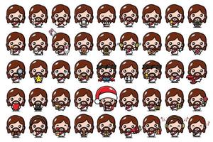 cute jesus christ cartoon bundle set vector