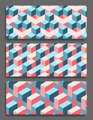 Isometric pattern covers. Modern design. Cool colorful backgrounds. Applicable for Banners, Placards, Posters, Flyers, wall decoration. smooth pastel color seamless  pattern.