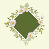 white and green flower frame