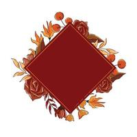 autumn floral frame vector