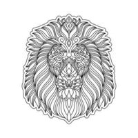 Lion Head Artwork Line Art vector best for coloring