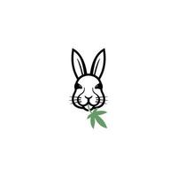 Rabbit Bunny with hemp or Cannabis Leaf vector