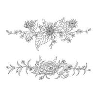 Set of hand drawn botanical elements ornamental vector