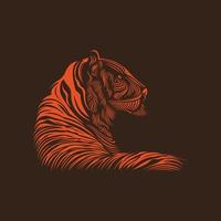 plantilla de vector de logotipo de arte de línea moderna de tigre