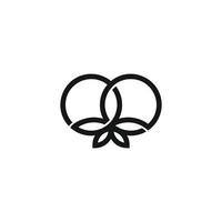 doble anillo de cannabis o cáñamo símbolo icono plantilla de logotipo vector