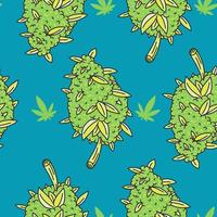 seamless pattern cannabis vector template