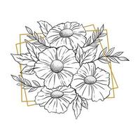 Hand Drawn Flowers with Frames vector