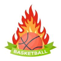 conceptos de baloncesto llameante vector