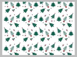 christmas background pattern with colorful christmas tree for poster and banner vector