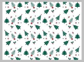 christmas background pattern with colorful christmas tree for poster and banner vector