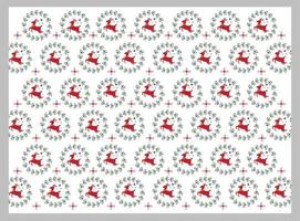 christmas background pattern with red santa reindeer for poster and banner vector