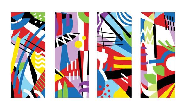 Collection of abstract pattern templates. patterns for companies include design layout bundles, posters, geometric concept covers. vector