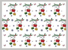 White christmas day pattern with gift Premium Vector