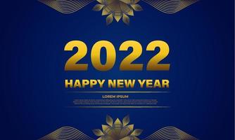 blue and gold new year celebration background template vector