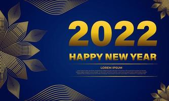 blue and gold new year celebration background template vector