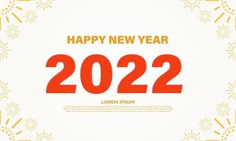 flat design red and yellow happy new year background vector