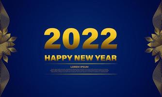 blue and gold new year celebration background template vector