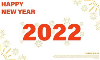 diseño plano rojo y amarillo feliz año nuevo fondo vector