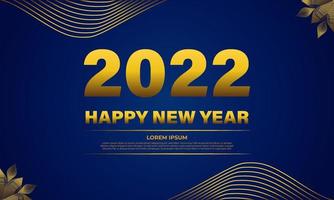 blue and gold new year celebration background template vector