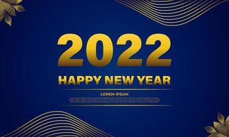 blue and gold new year celebration background template vector