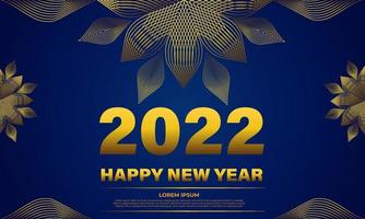 blue and gold new year celebration background template vector