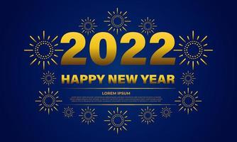 blue and gold new year celebration background template vector