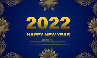 blue and gold new year celebration background template vector