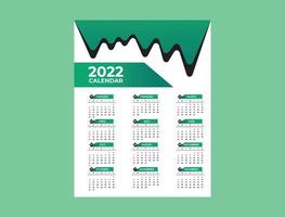 plantilla de calendario de pared lista para imprimir para el año 2022 vector