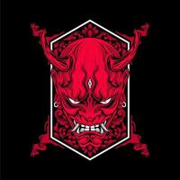 máscara de furia hannya vector