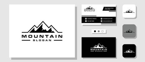 inspiración de diseño de logotipo de hipster de aventura de viajes de montaña con tarjeta de visita de plantilla de diseño vector