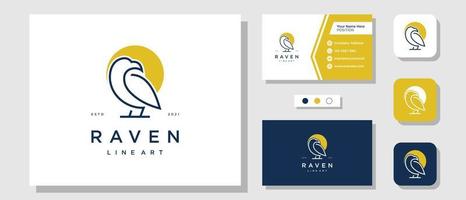 Bird Eagle Raven Luxury Modern Logo Design with Layout Template Business Card vector