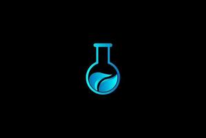 Futuristic Liquid with Lab Glass for Science Research Logo Design Vector