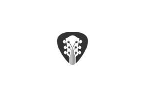 púa de guitarra minimalista simple para vector de diseño de logotipo de música