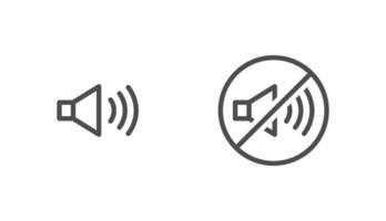 Diseño de vector de notificación de icono de sonido de audio sobre fondo blanco