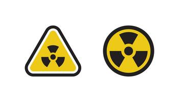 Diseño de vector de icono de señal de advertencia nuclear radiactiva