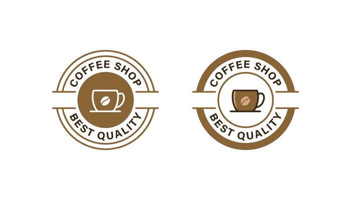 Coffee shop logo badge stamp vector