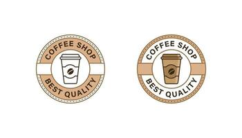 Coffee shop logo badge stamp vector