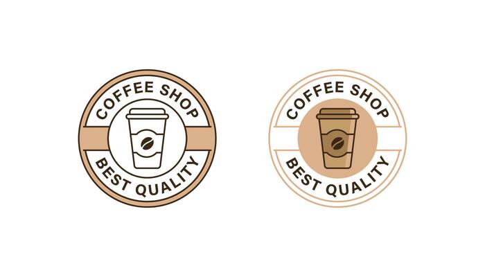 Coffee shop logo badge stamp vector