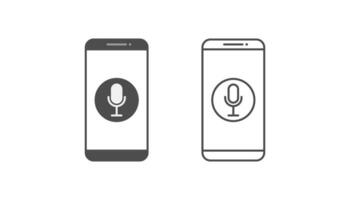 Smartphone and voice icon notification vector design on white background