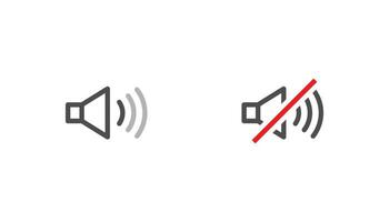 Diseño de vector de notificación de icono de sonido de audio sobre fondo blanco