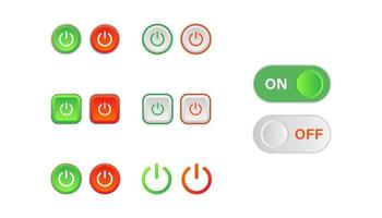 Set of power on off icon sign button vector design